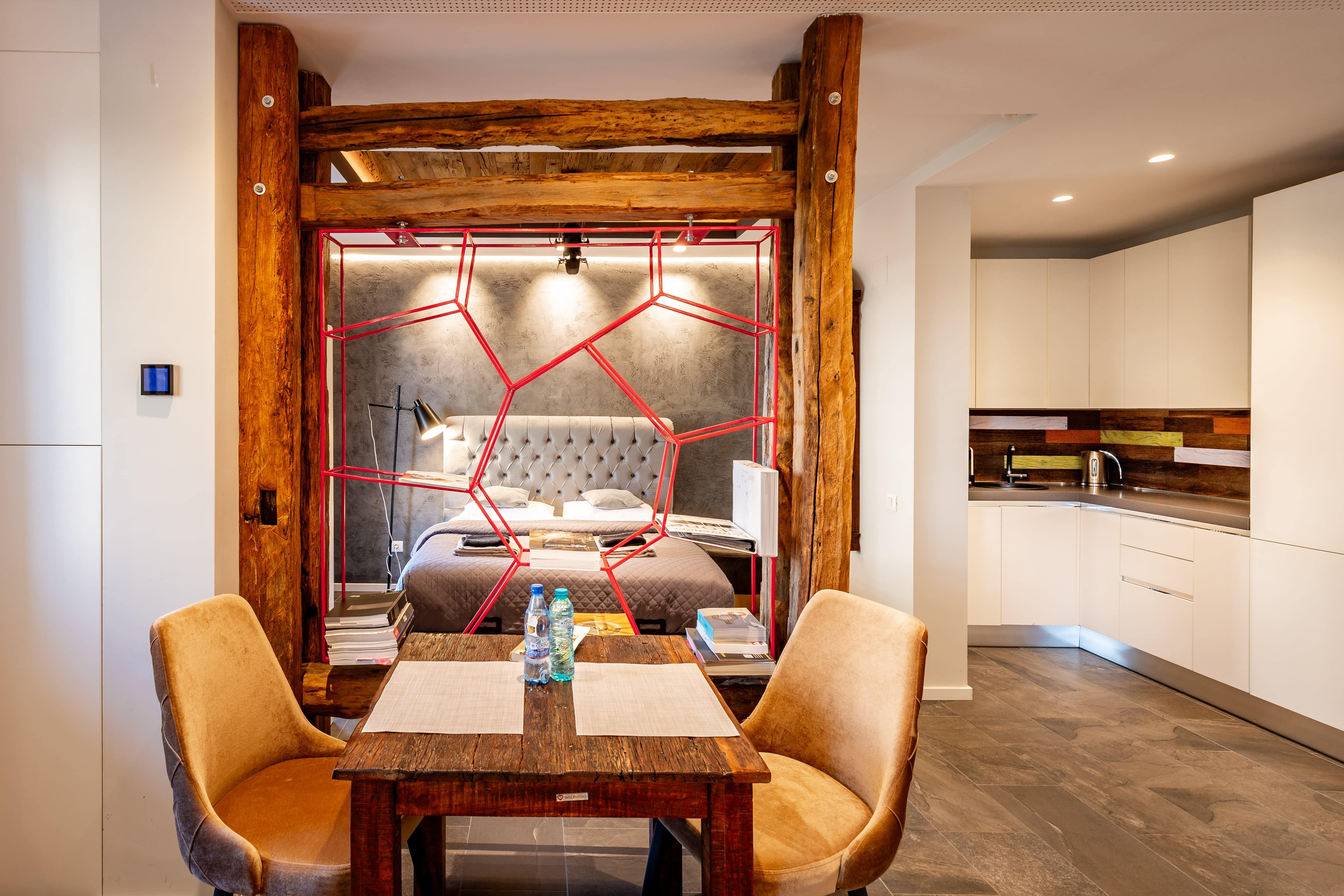 Dining area with elegant table and chairs